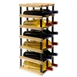 Proregal Weinregal VINOTECA MOD Metal HxBxT 62,5x22,5x24,5cm | 2x6 Flaschen Massives Kiefernholz Natur | Flaschenregal