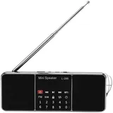 Geeignet Für Tragbare, Wiederaufladbare Mini-fm-radios Mit Lautsprecher Und Lcd-anzeige (schwarz).