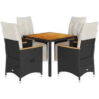 vidaXL Garten-Bistro-Set 5-tlg. Schwarz
