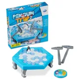 Relaxdays Pinguin Spiel, Kinderspiel ab 3 Jahren, Eisbrecher-Spiel, blau/weiß