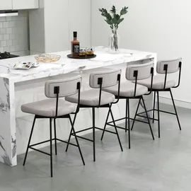 Costway Esszimmerstuhl gepolstert beige 2er Set