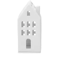 räder Living Mini Lichthaus Gästehaus 6x6x13 cm Porzellan weiß