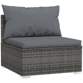 vidaXL Lounge Set 4-tlg. Polyrattan Kissen anthrazit/grau