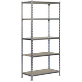 Simon Rack SimonRack Schwerlastregal, Lagerregal, 200x100x40 cm, Metallregal, Kellerregal, Biegestelle 150 kg, 5 Holzfachböden, Verzinkt/Holz - Maderclick