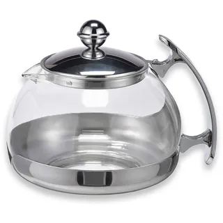 Gravidus Teekanne Glas mit Edelstahl Stövchen Tee Set Teewärmer Teebereiter ca. 1,2 Liter