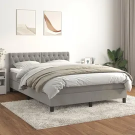vidaXL Boxspringbett 140 x 200 cm Hellgrau