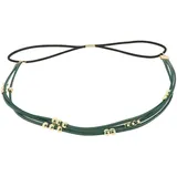 moonbow Haarband für Damen, Eukalyptusgrün, Perlen, goldfarben und Wildlederimitat, schmal, Einheitsgröße, Kopfband, Hochzeit, Vintage, Boho, Hippie Chic