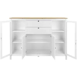 Finori Bergen 52 Highboard Holzwerkstoff Weiß/Artisan Oak,