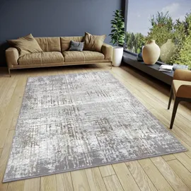 HANSE HOME Teppich HANSE HOME "Abstract", beige (creme,grau), B:57cm H:13mm L:90cm, Polyester, Teppiche, Teppich, strapazierfähig, pflegeleicht, robust, glänzend