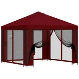 vidaXL Garten Pavillon 3 x 3 m inkl. 4 Seitenteile Bordeauxrot