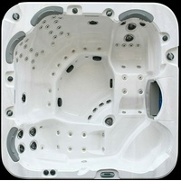 XXL Luxus SPA LED Whirlpool SET 230x230 Farblicht Outdoor+Indoor-Pool 6 Personen