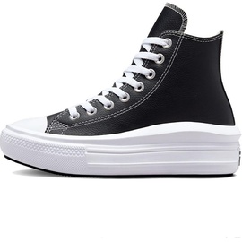Converse Damen Chuck Taylor All Star Move Platform Foundational Leather Sneaker, Black White White, 41 EU