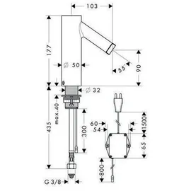 Hansgrohe Axor Starck Elektronik-Waschtischmischer Brushed Nickel
