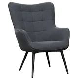 byLIVING Sessel UTA dunkel-grau Gestell Metall