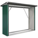 Outsunny Kaminholzregal Außen Stahl 213 x 66,5 x 150 cm Grün