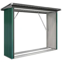 Outsunny Kaminholzregal Außen Stahl 213 x 66,5 x 150 cm Grün