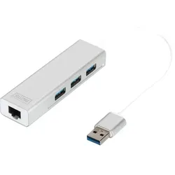 DIGITUS USB 3.0 3-Port Hub & Gigabit LAN-Adapter