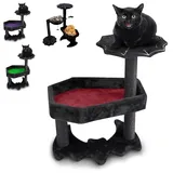 Gothic Katzenbaum mit Sarg Katzenbett, Gothic Katzenturm, Sarg Katzenbaum mit Sisal Kratzstämmen für Halloween Katze, Kleine Größe, Schwarz mit Rot Littlesy