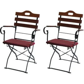 MCW Biergartenstuhl MCW-J40 2er-Set 0 x 0 x 0 cm braun/rot
