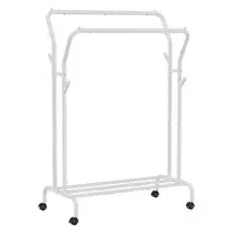 Songmics Garderobenständer auf Rollen Weiß