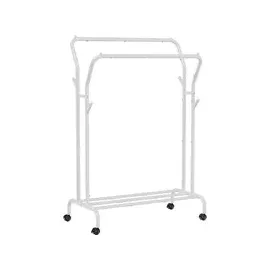 Songmics Garderobenständer auf Rollen Weiß
