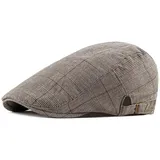 Chennuo Schiebermütze Herren Einstellbar Sommer Kappe Hut Flatcap Schirmmütze Sportmütze (Beige) - 55-60