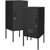 [en.casa] Nachtschrank Hausjärvi 35 x 35 x 82 cm Schwarz
