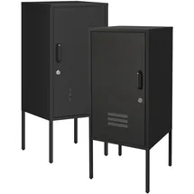 [en.casa] Nachtschrank Hausjärvi 35 x 35 x 82 cm Schwarz