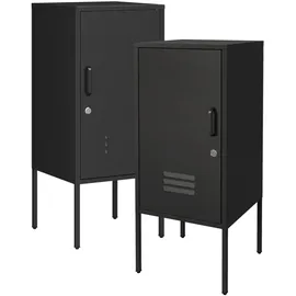 [en.casa] Nachtschrank Hausjärvi 35 x 35 x 82 cm Schwarz