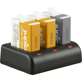 JUPIO Kit: Enduro Battery GoPro HERO 10/11/12 AHDBT-901 (2x) + Compact USB Triple Charger