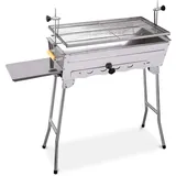 Olymp Schaschlikgrill, Mangal Stern 60" Edelstahl Grill Garten Standgrill, Klappbeinen, Höheneinstellung des Gitters, Holzkohlegrill BBQ