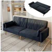 OKWISH Schlafsofa Zweisitzer-Sofa, Polstersofa, Gästebett, Schlafcouch 1 Teile, Doppelsofa, 2 Kissen grau