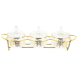 7 Teiliger Snack-Set Servierschalen für Snacks mit goldenen und silbernen Details