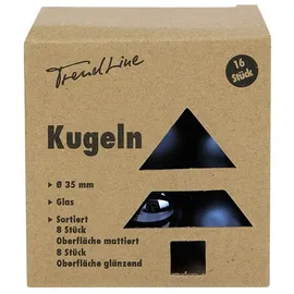 Trendline Weihnachtskugeln Mini aus Glas Ø 35 mm nachtblau 16 Stück