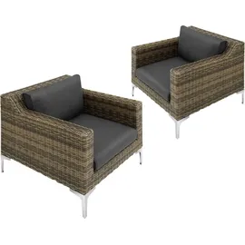 Tectake Villanova Rattanset Loungeset grau