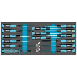 HAZET Elektronik-Schraubendreher Satz 163-517/15 ∙ Schlitz Profil, Kreuzschlitz Profil PH, Innen TORX® Profil ∙ Anzahl Werkzeuge: 15