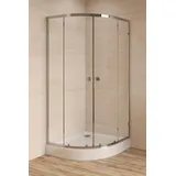 Swiss Aqua Technologies SAT Project Viertelkreisdusche mit Schiebetür 90 x 185 cm schwarz transparent SATBKMUS90CRCH