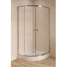 Swiss Aqua Technologies SAT Project Viertelkreisdusche mit Schiebetür 90 x 185 cm schwarz transparent SATBKMUS90CRCH