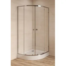 Swiss Aqua Technologies SAT Project Viertelkreisdusche mit Schiebetür 90 x 185 cm schwarz transparent SATBKMUS90CRCH