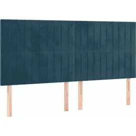 vidaXL Boxspringbett mit Matratze Dunkelblau 180x200 cm Samt