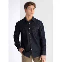 Lois Jeans für Herren. 144963945 Langärmeliges Denim-Hemd aus marineblauem Stoff (L), Lässig, Baumwolle, Langarm