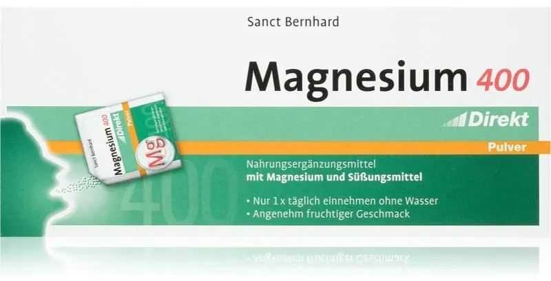 Sanct Bernhard Magnesium 400mg Pulver für orale Lösungen mit hohem Magnesiumanteil im Beutel 60x2,1 g