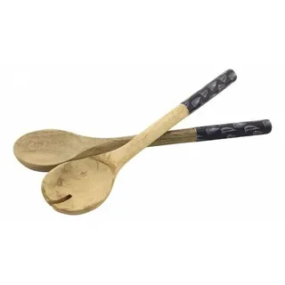 Salat-Besteck Segelboote ca. 30 cm  Mangoholz emailliert