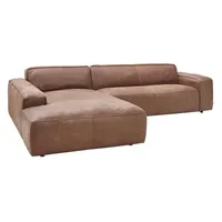 MAISON Ecksofa Houston Leder Braun