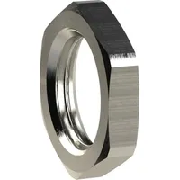 Riegler Sechskant-Gegenmutter, M16x1,0, SW 22, Messing vernickelt