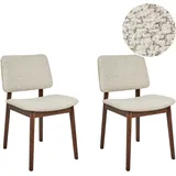 Esszimmerstuhl 2er Set BLANE Bouclé Dunkelbraun / Beige