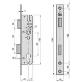 BASI ES 958 Einsteck-Rohrrahmenschloss Dornmaß 40 mm Stulp 16 mm
