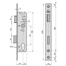 BASI ES 958 Einsteck-Rohrrahmenschloss Dornmaß 40 mm Stulp 16 mm