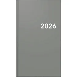 Brunnen Wochen-Sichtkalender 756 8,7x15,3cm 1 Woche/2 Seiten Balcron grau 2026