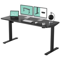 FLEXISPOT Schreibtisch Basic-Series, Elektrisch höhenverstellbarer Schreibtisch, 2- Fach-Teleskop schwarz 160 cm x 80 cm